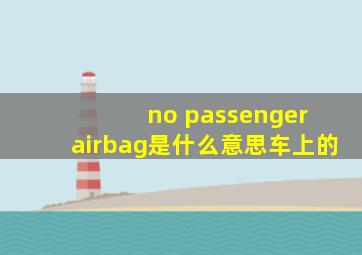 no passenger airbag是什么意思车上的